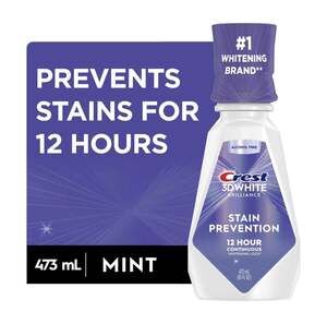 Crest 3D White Brilliance Stain Prevention Mouthwash 473mL Mint